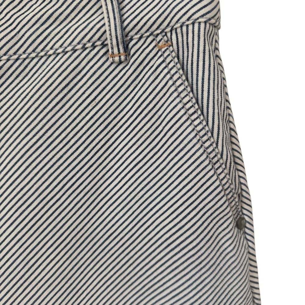 PILCRO Anthropologie Railroad Stripe Denim Skirt A-Line Blue and White Size 28 - Picture 7 of 16